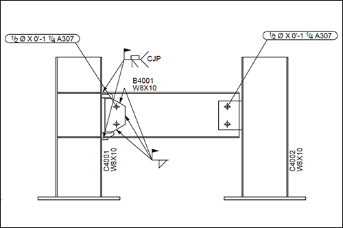 WUF-W + Shear Tab Beam to Column Connections